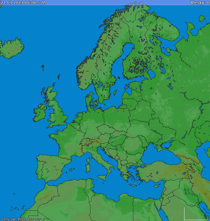 Lightning map Europe 2023-03-21 (Animation)