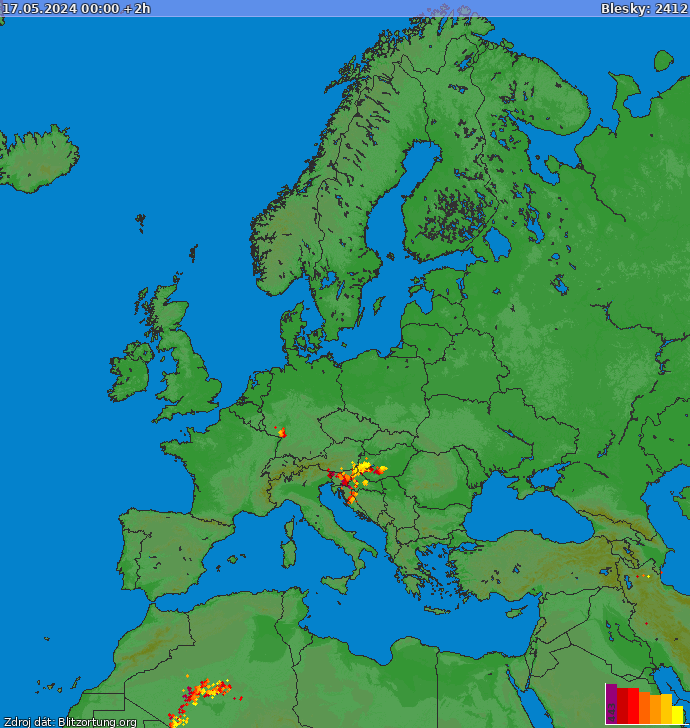 Lightning map Europe 2024-05-17 (Animation)
