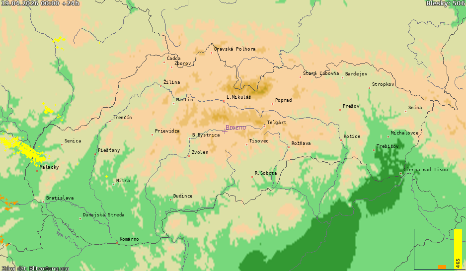 Blitzkarte Slovensko 20.04.2026