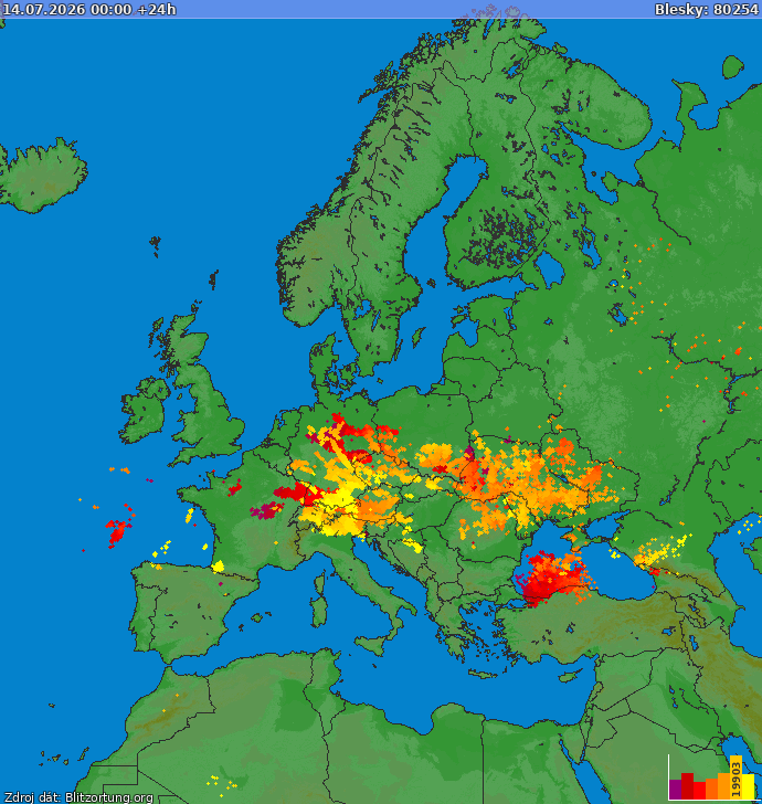 Blitzkarte Europa 14.07.2026
